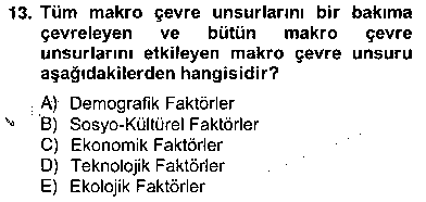 PZL104U Pazarlama İlkeleri çıkmış sınav sorusu 2
