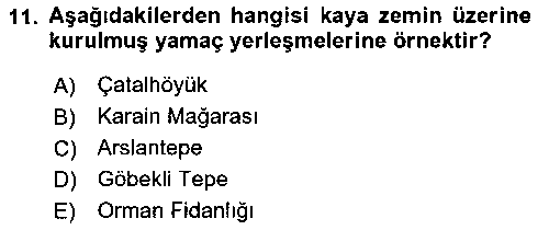 GIT102U Anadolu Kültür Tarihi çıkmış sınav sorusu 3