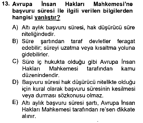 HUK118U Temel İnsan Hakları Bilgisi 2 çıkmış sınav sorusu 3