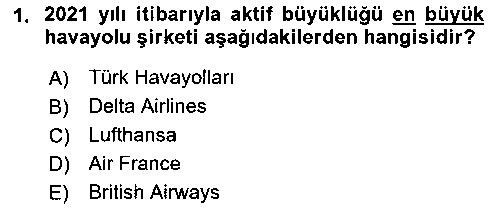 SHU203U Havayolu İşletmelerinde Finansal Yönetim çıkmış sınav sorusu 1