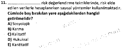 ISG2004 Risk Değerlendirmesi çıkmış sınav sorusu 3