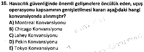 SHI2010 Havacılık Emniyeti ve Güvenliği çıkmış sınav sorusu 2