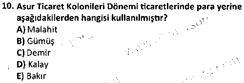 TAR1007 Eskiçağ Anadolu Tarihi çıkmış sınav sorusu 2