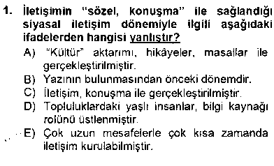 MEI105U Siyasal İletişim çıkmış sınav sorusu 1