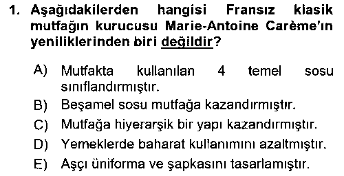 ASC213U Dünya Mutfakları çıkmış sınav sorusu 1