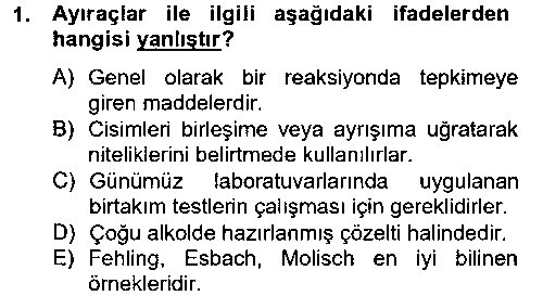 LBV108U Veteriner Laboratuvar Teknikleri ve Prensipleri çıkmış sınav sorusu 1