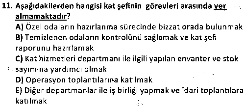 TOI2007 Kat Hizmetleri Yönetimi çıkmış sınav sorusu 3