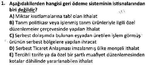 DT2004 Dış Ticaret Teşvikleri çıkmış sınav sorusu 1