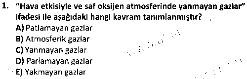 ADY2008 Yanma ve Yangın çıkmış sınav sorusu 1