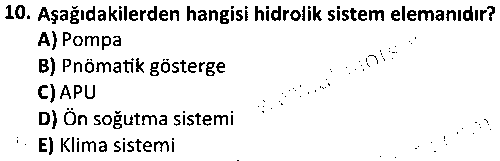 SHI1006 Uçuş Teorisi ve Temel Uçak Bilgisi çıkmış sınav sorusu 2