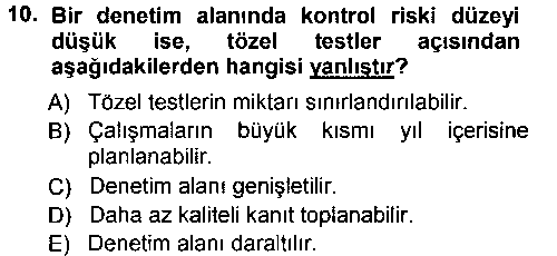MVU201U Muhasebe Denetimi çıkmış sınav sorusu 2