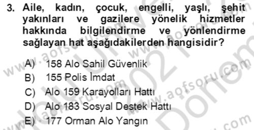Acil Çağrı Yönetimi Dersi 2021 - 2022 Yılı (Final) Dönem Sonu Sınav Soruları 3. Soru