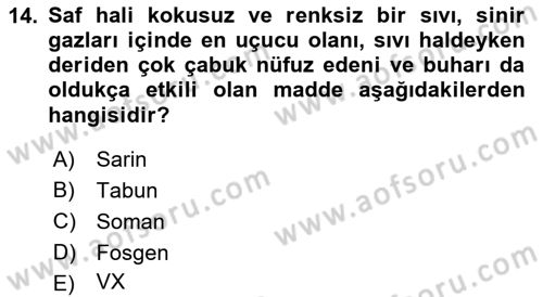 Arama Kurtarma Bilgisi ve Etik Değerler Dersi 2021 - 2022 Yılı (Final) Dönem Sonu Sınav Soruları 14. Soru