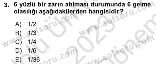 Veri Analizi Ve Değerlendirme Dersi 2023 - 2024 Yılı (Final) Dönem Sonu Sınav Soruları 3. Soru
