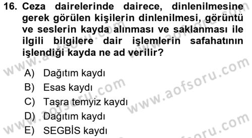 Kalem Mevzuatı Dersi 2016 - 2017 Yılı (Final) Dönem Sonu Sınav Soruları 16. Soru