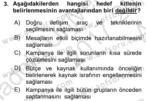 Acil Durum ve Afet Farkındalık Eğitimi Dersi 2017 - 2018 Yılı (Vize) Ara Sınav Soruları 3. Soru