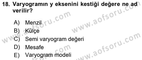 Veri Analizi Ve Değerlendirme Dersi 2022 - 2023 Yılı Yaz Okulu Sınav Soruları 18. Soru