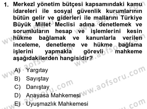 Temel Kalem Mevzuatı Bilgisi Dersi 2021 - 2022 Yılı (Final) Dönem Sonu Sınav Soruları 1. Soru