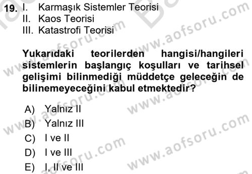 Afet Ekonomisi Ve Sigortacılığı Dersi 2021 - 2022 Yılı (Vize) Ara Sınav Soruları 19. Soru
