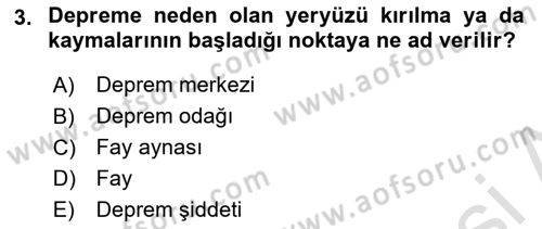 Arama Kurtarma Bilgisi ve Etik Değerler Dersi 2021 - 2022 Yılı (Final) Dönem Sonu Sınav Soruları 3. Soru