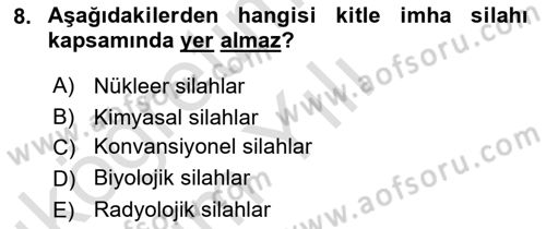 Kbrn Savunma Ve Güvenlik Dersi 2024 - 2025 Yılı Yaz Okulu Sınav Soruları 8. Soru