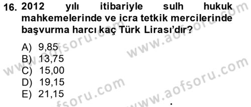 Kalem Mevzuatı Dersi 2014 - 2015 Yılı (Final) Dönem Sonu Sınav Soruları 16. Soru