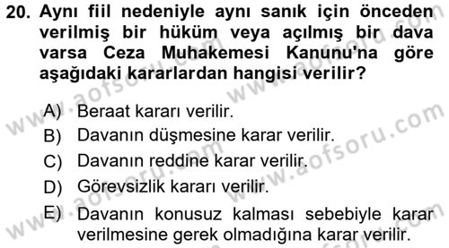 Hukuk Dili Ve Adli Yazışmalar Dersi 2017 - 2018 Yılı 3 Ders Sınav Soruları 20. Soru