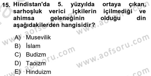 Gastronominin Temelleri Dersi 2023 - 2024 Yılı (Vize) Ara Sınav Soruları 15. Soru