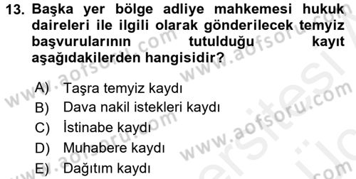 Kalem Mevzuatı Dersi 2017 - 2018 Yılı 3 Ders Sınav Soruları 13. Soru