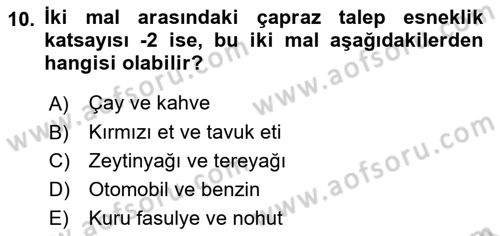 Afet Ekonomisi Ve Sigortacılığı Dersi 2021 - 2022 Yılı (Vize) Ara Sınav Soruları 10. Soru