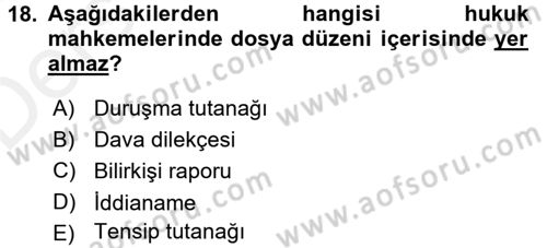 Kalem Mevzuatı Dersi 2017 - 2018 Yılı 3 Ders Sınav Soruları 18. Soru
