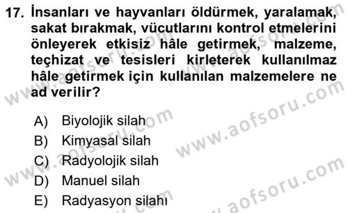 Kbrn Savunma Ve Güvenlik Dersi 2020 - 2021 Yılı Yaz Okulu Sınav Soruları 17. Soru