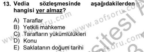 Hukuk Dili Ve Adli Yazışmalar Dersi 2012 - 2013 Yılı (Final) Dönem Sonu Sınav Soruları 13. Soru