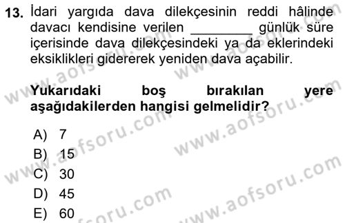 Temel Kalem Mevzuatı Bilgisi Dersi 2020 - 2021 Yılı Yaz Okulu Sınav Soruları 13. Soru