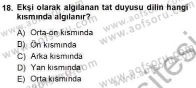 İnsan Anatomisi Ve Fizyolojisi Dersi 2012 - 2013 Yılı (Vize) Ara Sınav Soruları 18. Soru