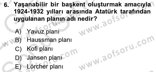 Afet Risk Azaltma Politikaları Dersi 2021 - 2022 Yılı (Final) Dönem Sonu Sınav Soruları 6. Soru