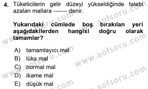 Afet Ekonomisi Ve Sigortacılığı Dersi 2022 - 2023 Yılı Yaz Okulu Sınav Soruları 4. Soru