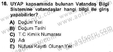 Ulusal Yargı Ağı Projesi 1 Dersi 2012 - 2013 Yılı (Vize) Ara Sınav Soruları 16. Soru