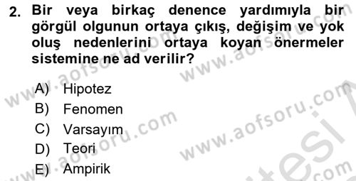 Uluslararası İlişkilerde Araştırma Yöntemleri Dersi 2023 - 2024 Yılı Yaz Okulu Sınav Soruları 2. Soru