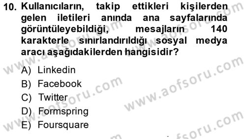 Büro Teknolojileri Dersi 2014 - 2015 Yılı (Vize) Ara Sınav Soruları 10. Soru