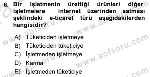 Büro Teknolojileri Dersi 2021 - 2022 Yılı (Vize) Ara Sınav Soruları 6. Soru