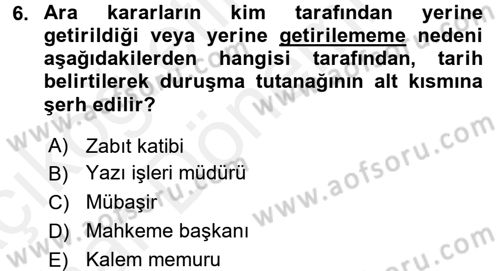 Kalem Mevzuatı Dersi 2015 - 2016 Yılı (Vize) Ara Sınav Soruları 6. Soru