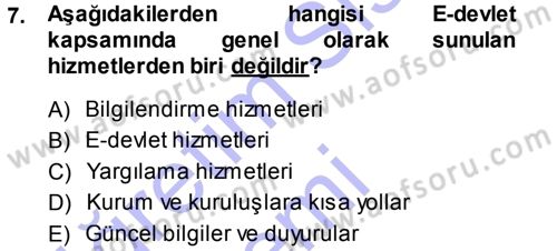 Büro Teknolojileri Dersi 2013 - 2014 Yılı (Vize) Ara Sınav Soruları 7. Soru