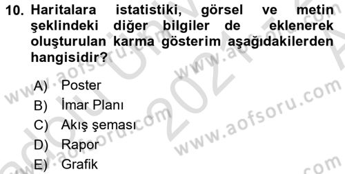 Kent, Planlama ve Afet Risk Yönetimi Dersi 2021 - 2022 Yılı (Vize) Ara Sınav Soruları 10. Soru