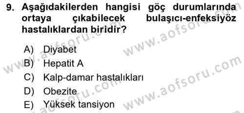 Göç Ve Göçmen Sorunları Dersi 2018 - 2019 Yılı Yaz Okulu Sınav Soruları 9. Soru