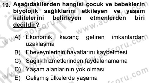 Afet Psikolojisi ve Sosyolojisi Dersi 2022 - 2023 Yılı Yaz Okulu Sınav Soruları 19. Soru
