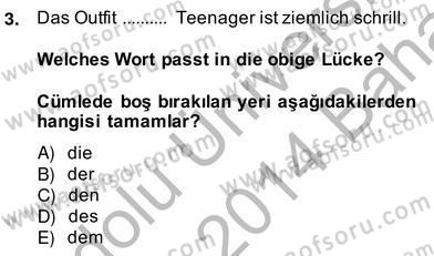 Almanca 4 Dersi 2013 - 2014 Yılı (Vize) Ara Sınav Soruları 3. Soru