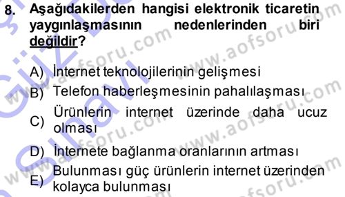 Büro Teknolojileri Dersi 2014 - 2015 Yılı (Vize) Ara Sınav Soruları 8. Soru
