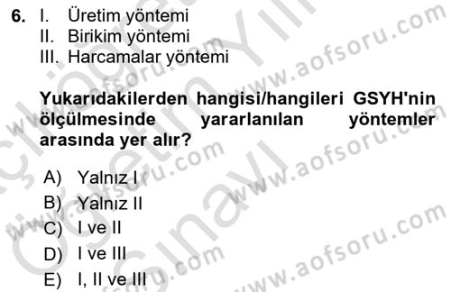 Afet Ekonomisi Ve Sigortacılığı Dersi 2021 - 2022 Yılı Yaz Okulu Sınav Soruları 6. Soru