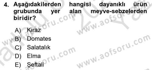 Temel Mutfak Teknikleri Dersi 2024 - 2025 Yılı Yaz Okulu Sınav Soruları 4. Soru